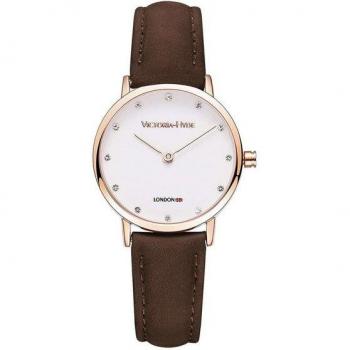Victoria Hyde Classic Watch con correa de cuero marrón