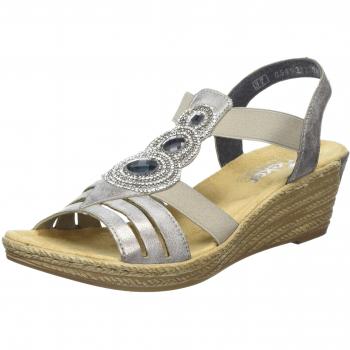 Rieker 62459 Damen Sandalen, Grau, 42 EU