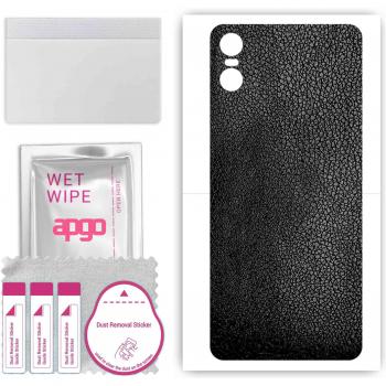 Moto P30 Play Protective Film – Black Leather Texture