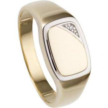 Fingerring JOBO „Diamant & Gelbgold“, 585 Gold Bicolor – Herren‑Ring, Gr. 64