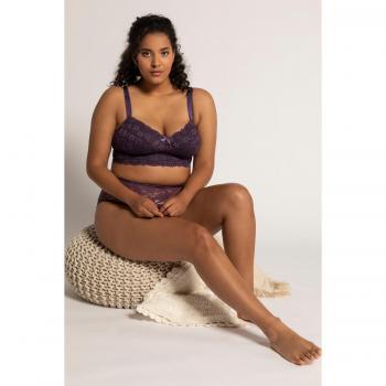 Bralette in pizzo viola, taglia 8°D, senza ferretto, Ulla Popken