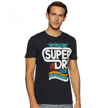 Superdry T-Shirt Malibu, Blu (Bass Blue Heather Zv9)
