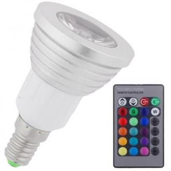 Faretto Led RGB Programmabile per E27, Gu10 & E14 – Telecomando Incluso