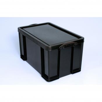 Really Useful 84L Solid Black Storage Container