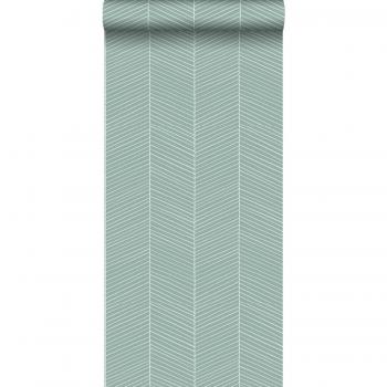 Papier peint chevron vert menthe
