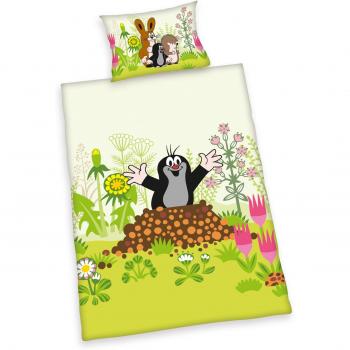 Herding DER KLEINE MAULWURF Flanell-Bettwäsche 40x60 cm + 100x135 cm