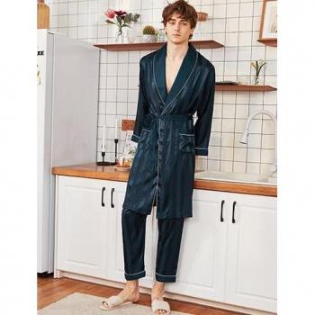 Bata de baño masculina Yukata, kimono de rayón, L-XXL