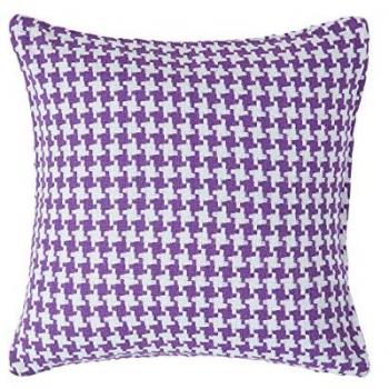 Purple Houndstooth Cushion Cover 100% Cotton, 60 x 60 cm