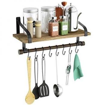 Wall Mounted Kitchen Utensil Holder in Carbonized Black