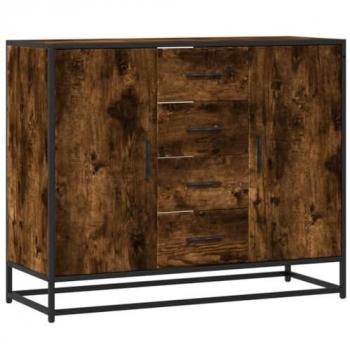 Buffet 92x35x76 cm chêne fumé bois d'ingénierie