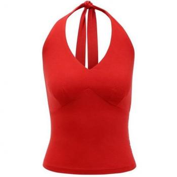 Neckholder‑Tops Aniston Casual – rotes Obermaterial aus Viskose-Elasthan