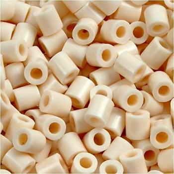 Kralen voor foto, lichtbeige, 5x5 mm, gatgrootte 2,5 mm, medium, 6000 stuks