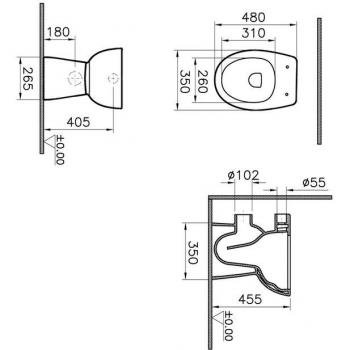 VitrA Conforma WC mit Abgang waagerecht