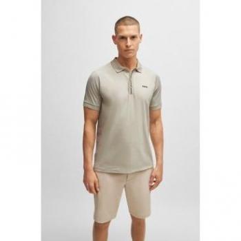 Polo BOSS Green Paddy 2 para hombre, gris, manga corta