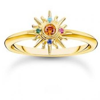 Thomas Sabo Sterling Silver Sun Ring with Colorful Stones