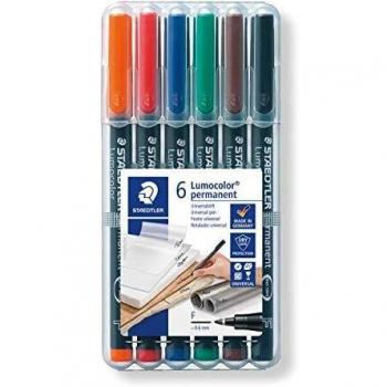Rotulador Staedtler Lumocolor 318 WP, estuche 6 colores