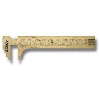 LIMIT PIE DE REY ANALÓGICO DE LATÓN 100 MM. Graduado en milímetros y en pulgadas. Longitud de las bocas de 19 mm El exterior de las bocas puede usarse también para mediciones interiores. Su precisión de lectura es de 0,1 mm