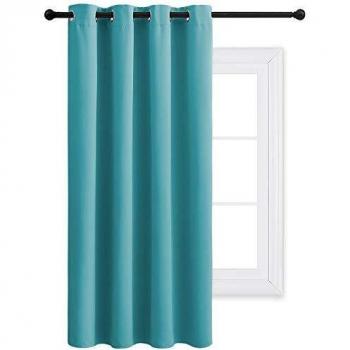 PONY DANCE Soft Solid Thermal Blackout Curtain for Living Room, 52 x 63
