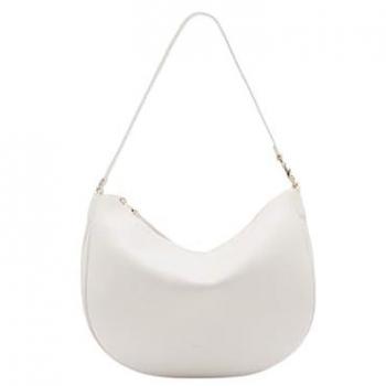 Elegant White Coccinelle Pocketed Shoulder Satchel