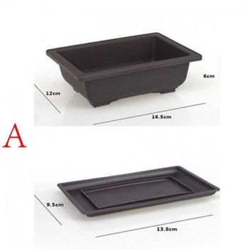 Small Square Bonsai Pot with Antique Finish