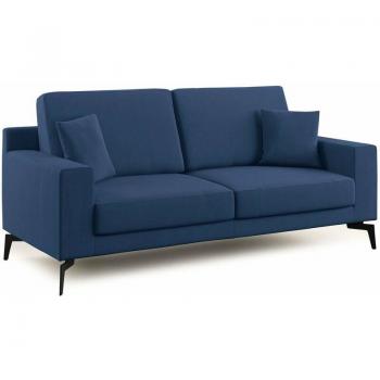 Divano Moderno T11 Blu Prestige, Microfibra Smacchiabile 186 cm