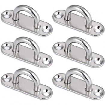 6Pcs 5mm Metal Oblong Eye Plate with Hook