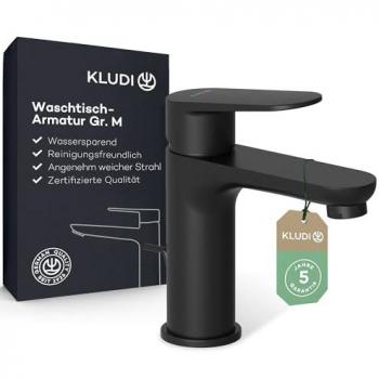 Kludi X1 100 Badarmatur, Niederdruck, mit Ablaufgarnitur, schwarz