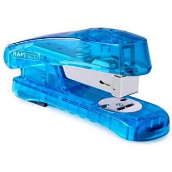 Rapesco Snapper Sea-Thru Half Strip Stapler, 20 Sheet Capacity, Transparent Blue