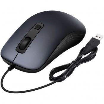 VicTsing Computermaus mit Kabel, USB Maus 3200 DPI 4 Tasten Laptop PC Desktop Mouse Kompatibel mit Windows, Linux, 1.5M Kabel (Schwarz)