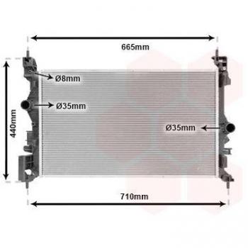 Radiateur moteur en aluminium 620 375 15