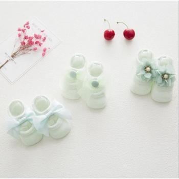 Lot de 3 socquettes anti-glisse pour bébé fille, printemps, dentelle