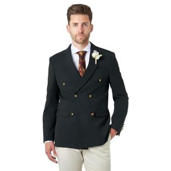 Finley Green Check Double-Breasted Suit Jacket – XPOSED for Men, 48