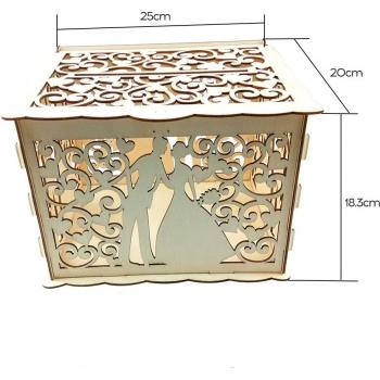 Floral Wooden Card Box for Wedding Invitations