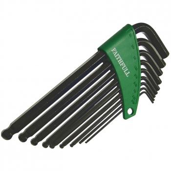 Faithfull Long Arm Ball End Hexagon Allen Key Set, 9 Piece Imperial