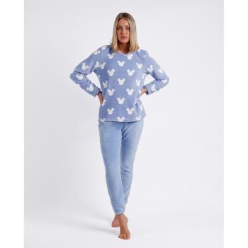 Pijama Disney mujer manga larga color azul