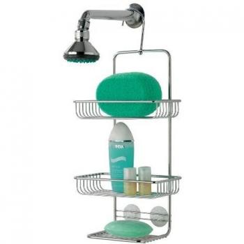 Supporto per doccia 3 piani cromato Mallorca cm 20x11x38/47