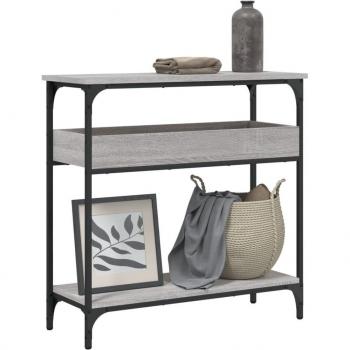 Mueble Conjunto: Mesa y Estante de Madera Sonoma Gris