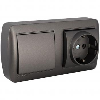 Interruptor de Superficie 10AX 250V + Base Fija 2P+T 16A