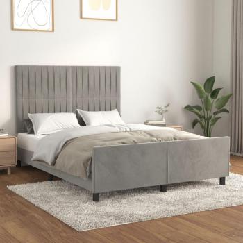 Cabecero de cama de terciopelo gris claro 140x200 cm