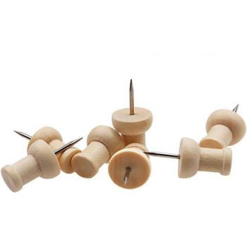 80pcs Decorative Wood Push Pins for Cork Boards