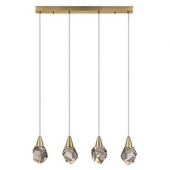 Netlighting Aquaria 4 Light Bar Pendant Ceiling Light Matt Gold, Transparent 3000K 1800Lm