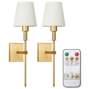 Kincaid Easy Fit Rechargeable Wall Light Set with Dimmable Shades