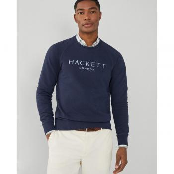 Sudadera azul marino con cuello redondo para hombre Hackett