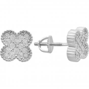 Chic Puntos de Plata con Diamante Cúbico Blanco