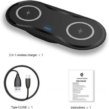 Cargador inalámbrico 2 en 1 FDGAO para AirPods Pro y iPhone