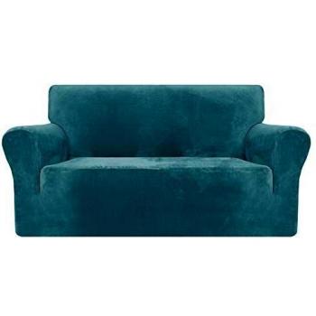 MAXIJIN Thick Velvet Sofa Covers 2 Seater Non Slip Loveseat Covers for Pets