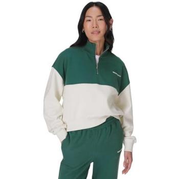 Sweaty Betty Revive Crop Green Color-Block Half Zip Top – S/M