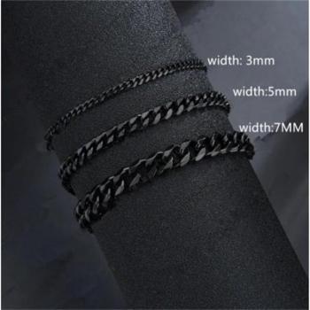 Pulsera de acero de titanio estilo Miami para hombre, joyería Hip Hop