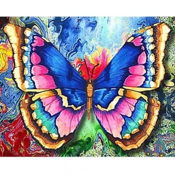 Decorazione murale 20X30 cm con farfalle cromate
