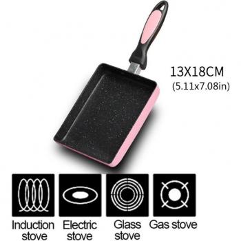 Japanese Style Rectangular Omelette Pan, Nonstick with Anti-Scald Handle
